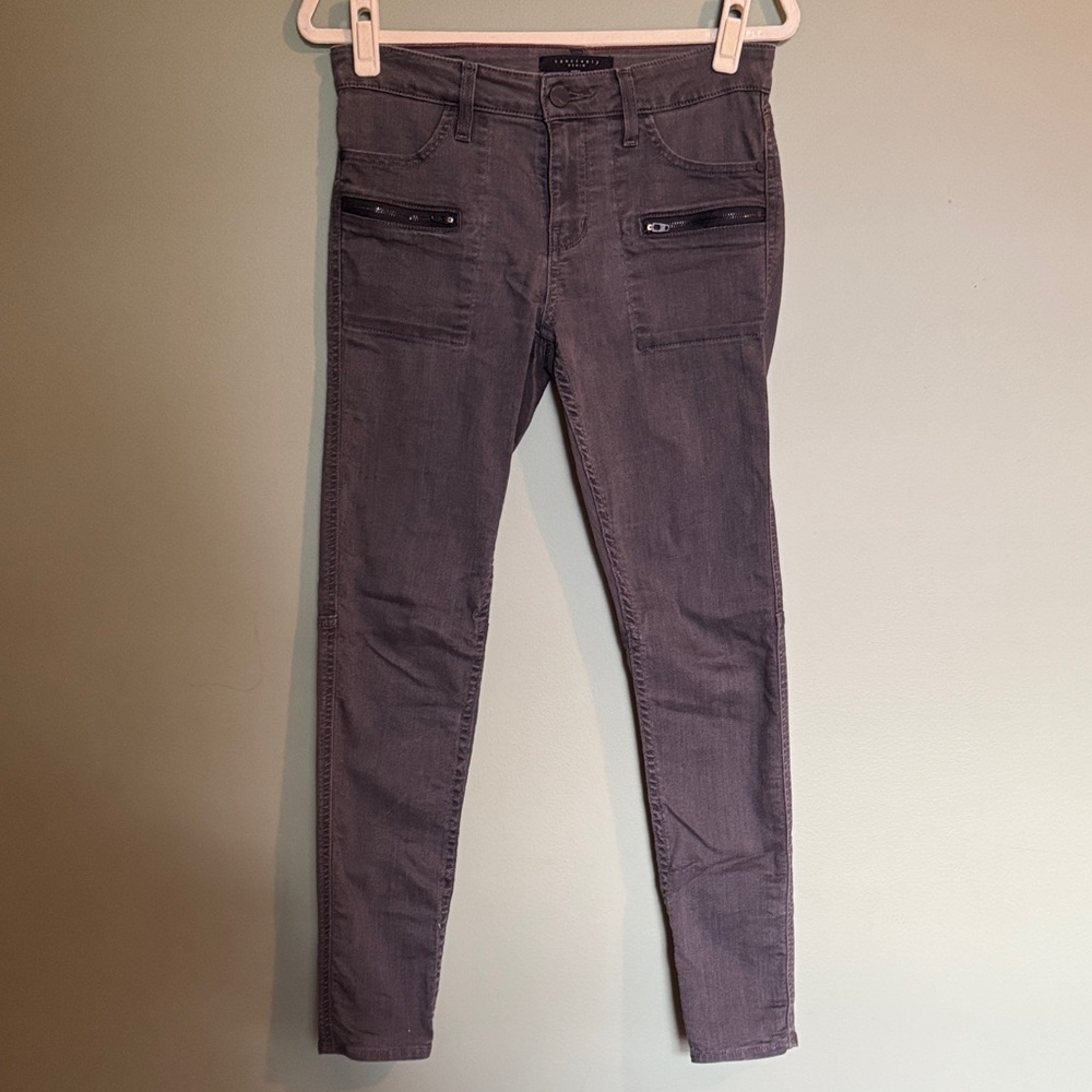 Sanctuary Women's Gray Skinny Jeans with Zip Pocket Detail